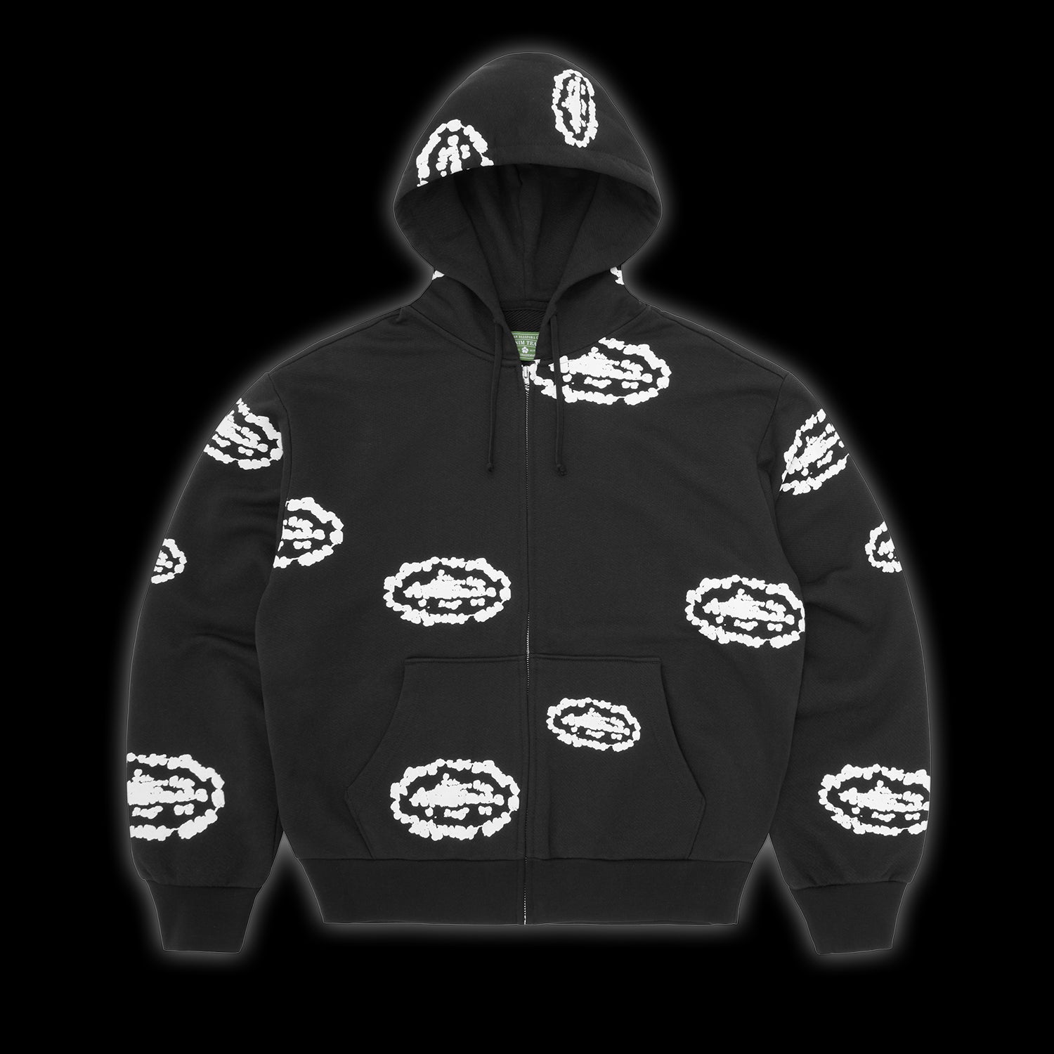 Corteiz x Denim Tears Island Wreath Zip Hoodie Black