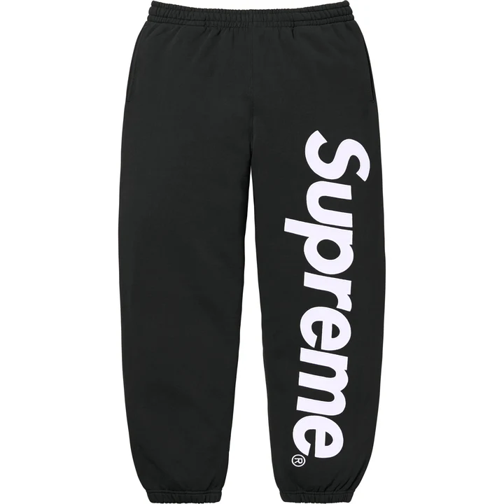 Supreme Satin Appliqué Sweatpant - Black