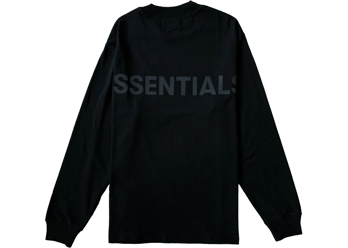 Fear of God Essentials Logo Boxy Long Sleeve T-shirt Black/Black