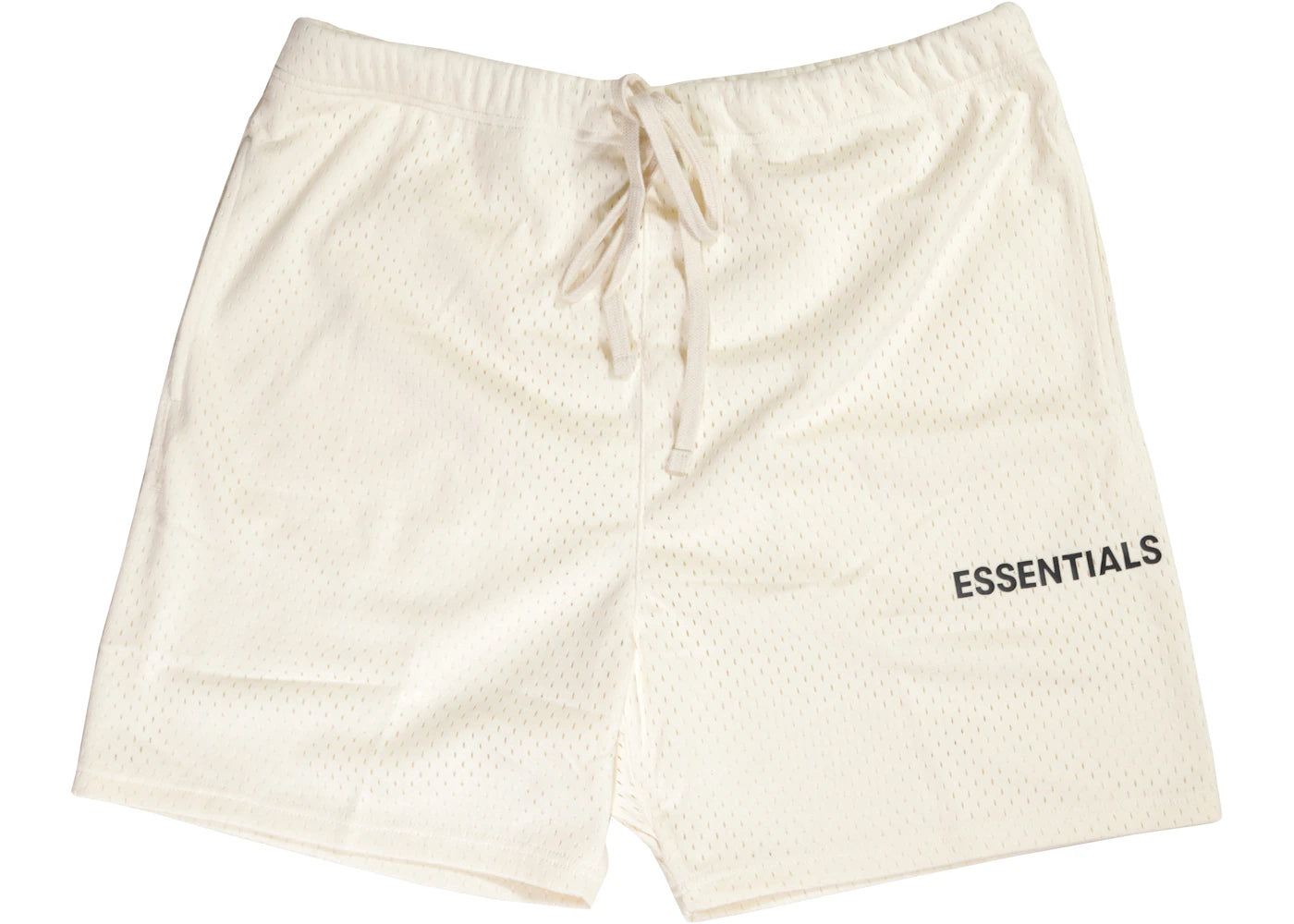 Fear of God Essentials Graphic Mesh Drawstring Shorts Cream