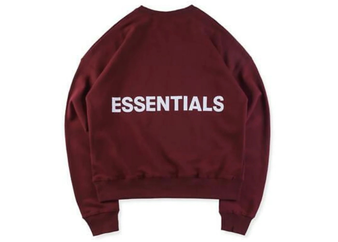 Fear of God Essentials Graphic Pullover Crew Neck Sweatshirt Burgundy