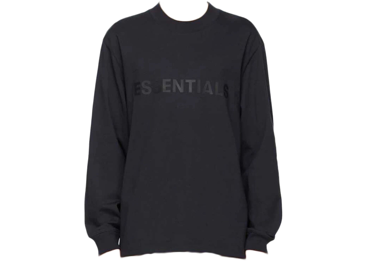 Fear of God Essentials x SSENSE Boxy Long Sleeve T-Shirt Applique Logo Dark Navy