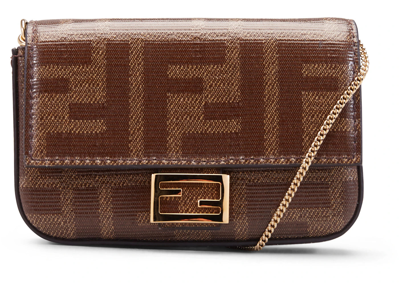 Fendi Baguette Charm Jacquard FF Nano Brown