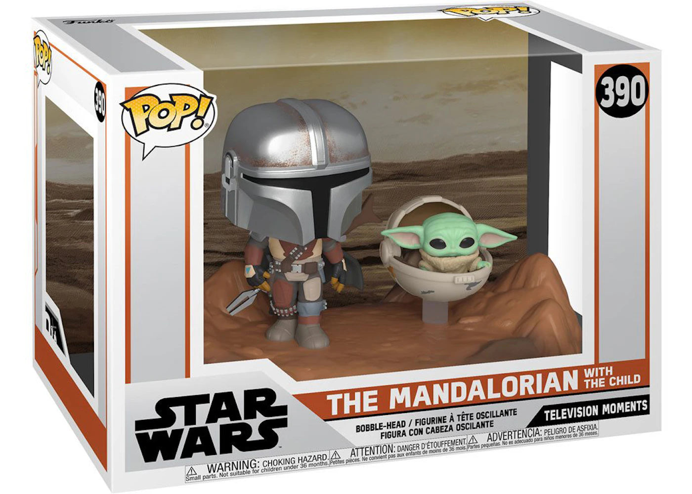 Funko Pop! Star Wars The Mandalorian with the Child Television Moments Figure #390
