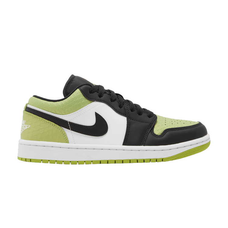 Jordan 1 Low Snakeskin Vivid Green (Women's) - Side Kicks