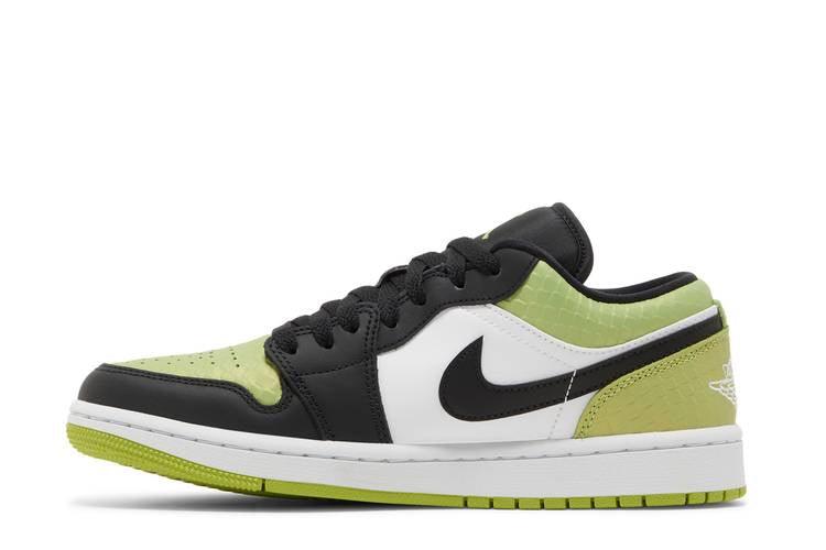 Jordan 1 Low Snakeskin Vivid Green (Women's) - Side Kicks