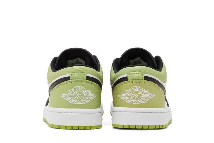 Jordan 1 Low Snakeskin Vivid Green (Women's) - Side Kicks