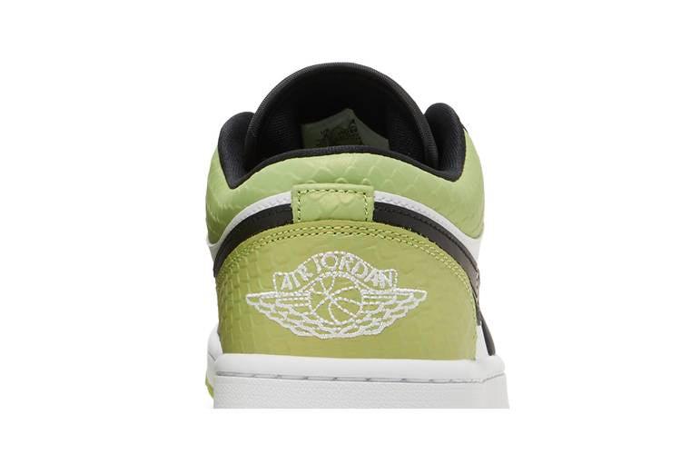 Jordan 1 Low Snakeskin Vivid Green (Women's) - Side Kicks