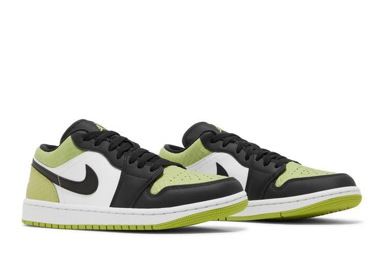 Jordan 1 Low Snakeskin Vivid Green (Women's) - Side Kicks