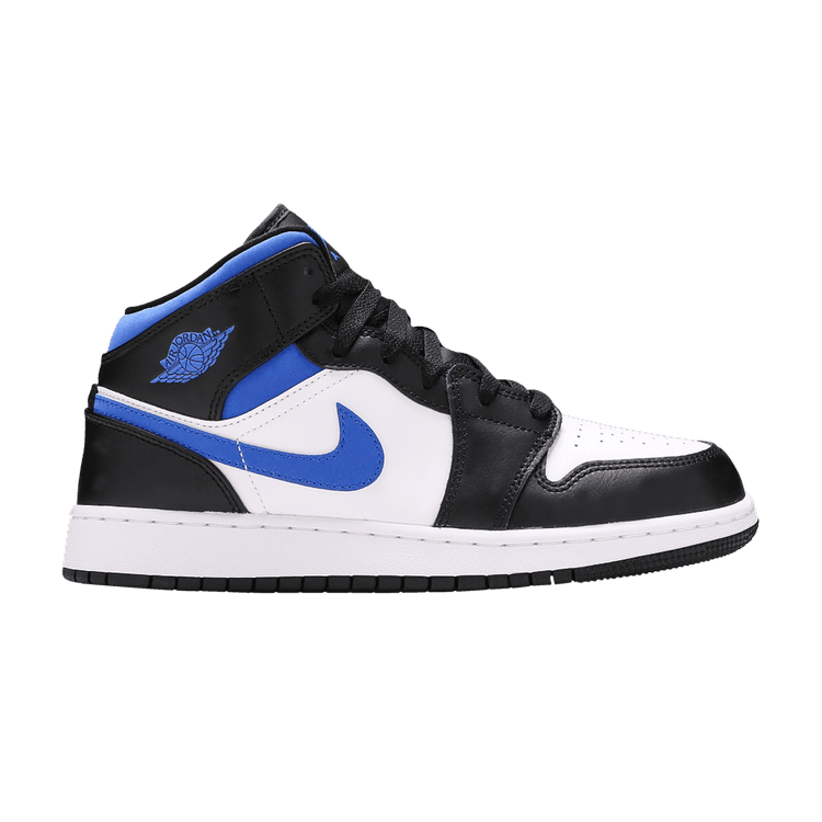 Jordan 1 Mid White Black Racer Blue (GS) - Side Kicks