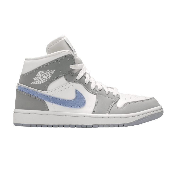 Jordan 1 Mid Wolf Grey Aluminum (Women's) - Side Kicks