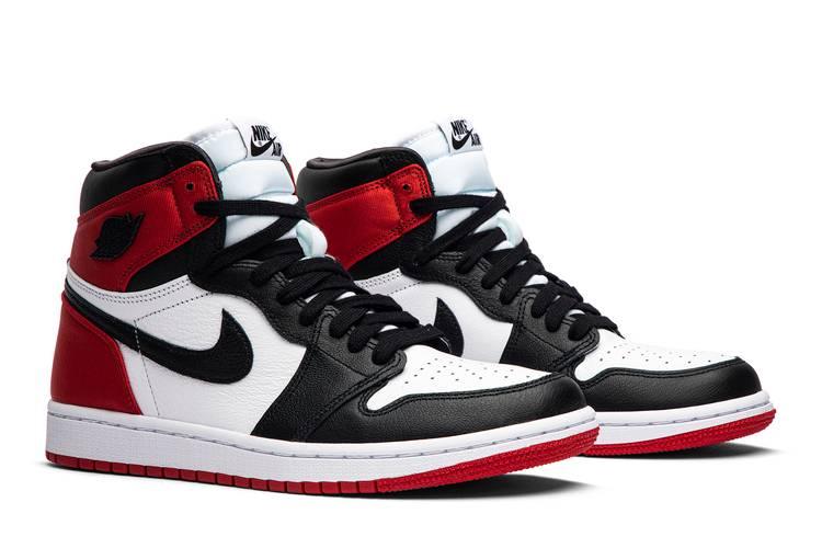 Jordan 1 Retro High Satin Black Toe (Women's) - Side Kicks