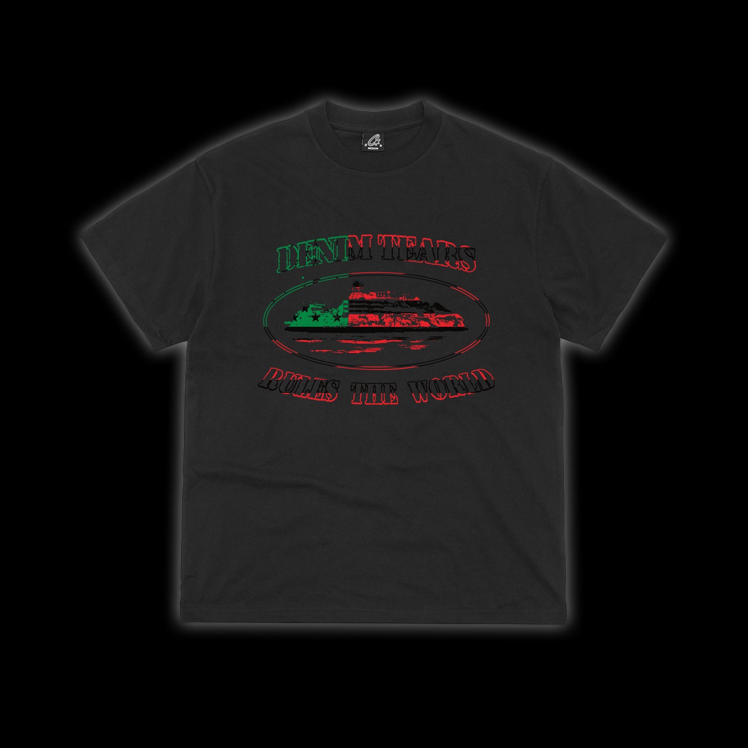 Corteiz x Denim Tears Cortears OG Alcatraz Tee Black