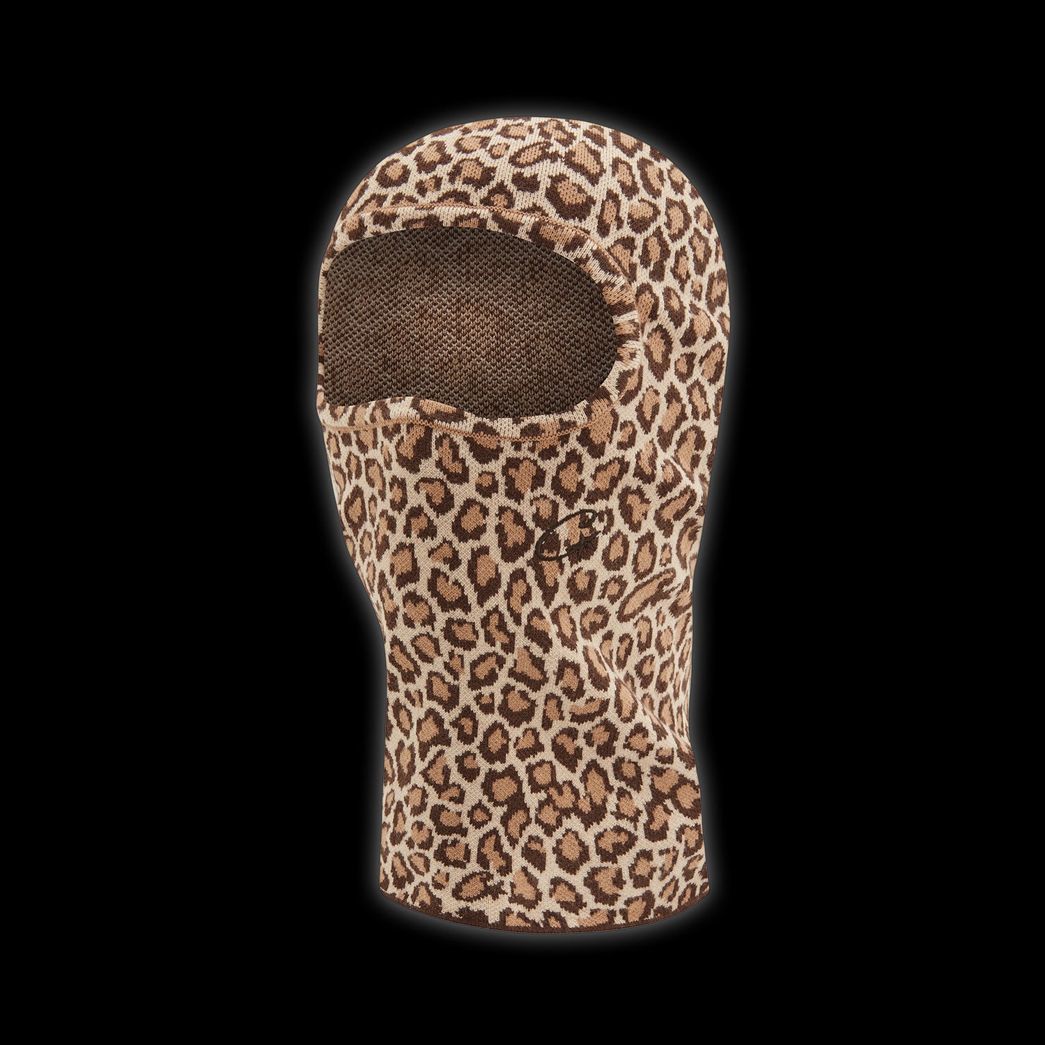 Corteiz Leopard Jacquard Knit Balaclava Brown