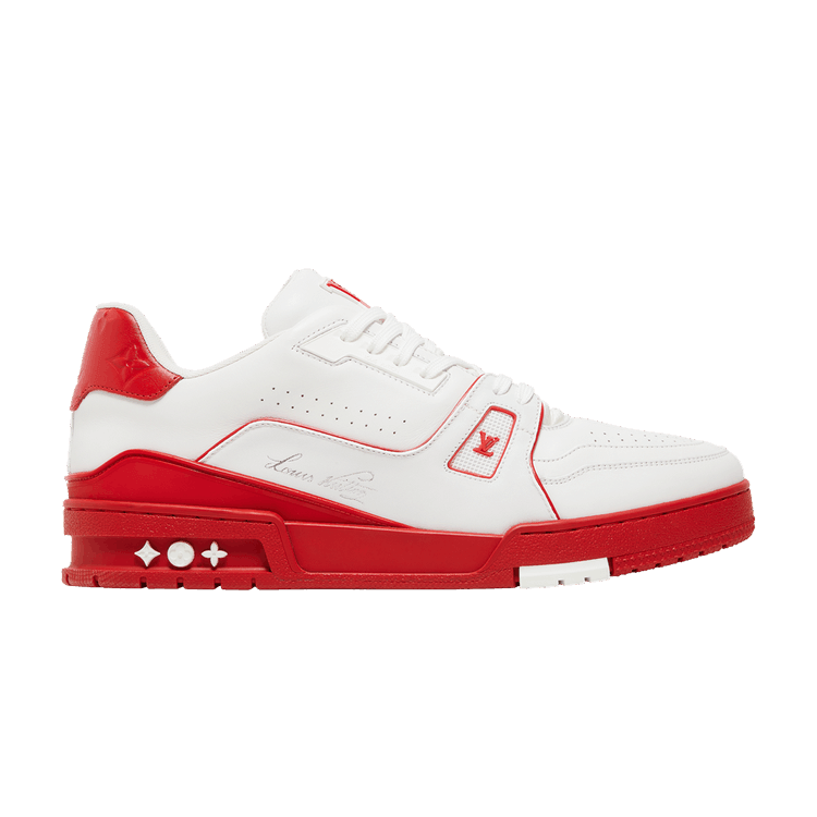 Louis Vuitton Trainer White Red Signature - Side Kicks