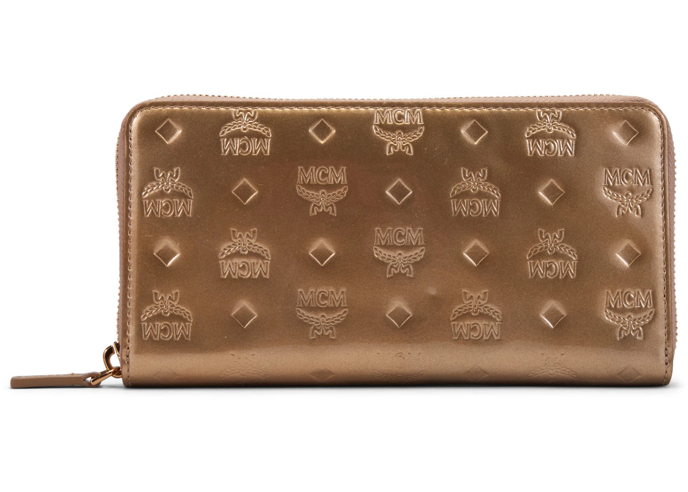 MCM Zip Around Wallet Large Gold