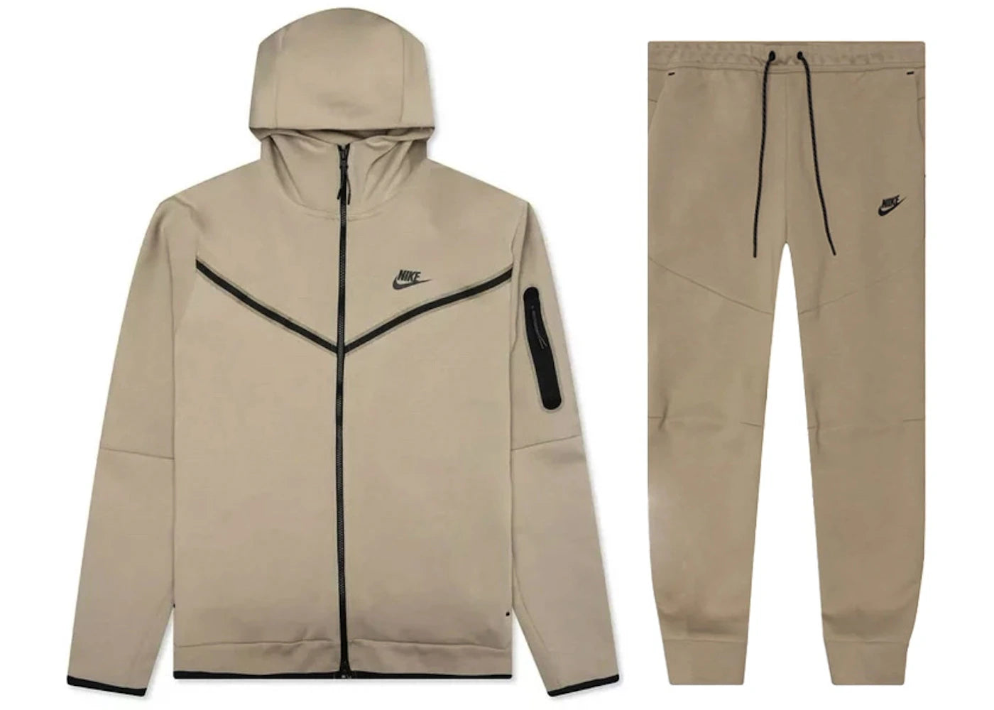 Nike Sportswear Tech Fleece Hoodie & Joggers Set Khaki/Black