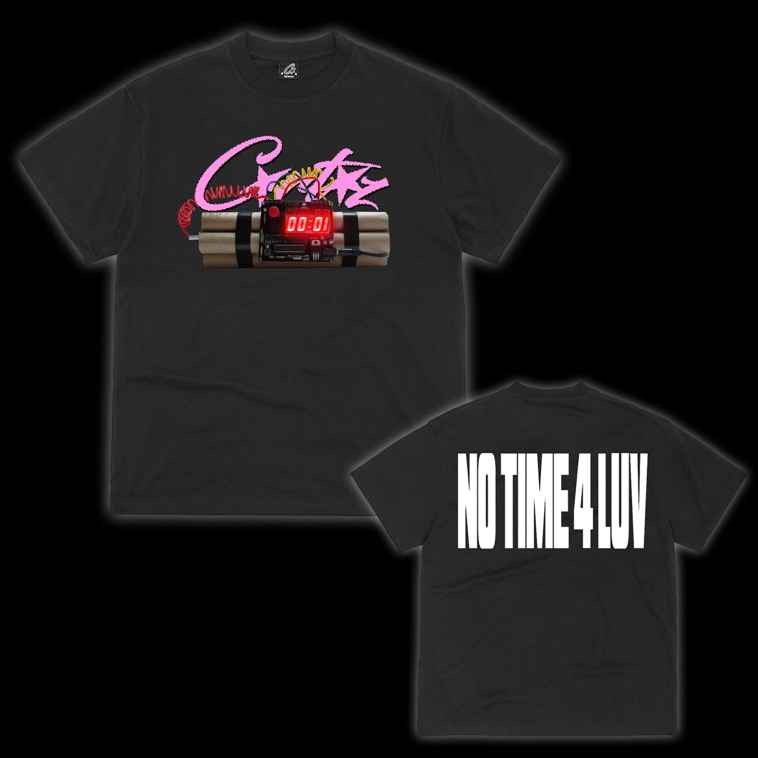 Corteiz No Time 4 Luv Tee Black