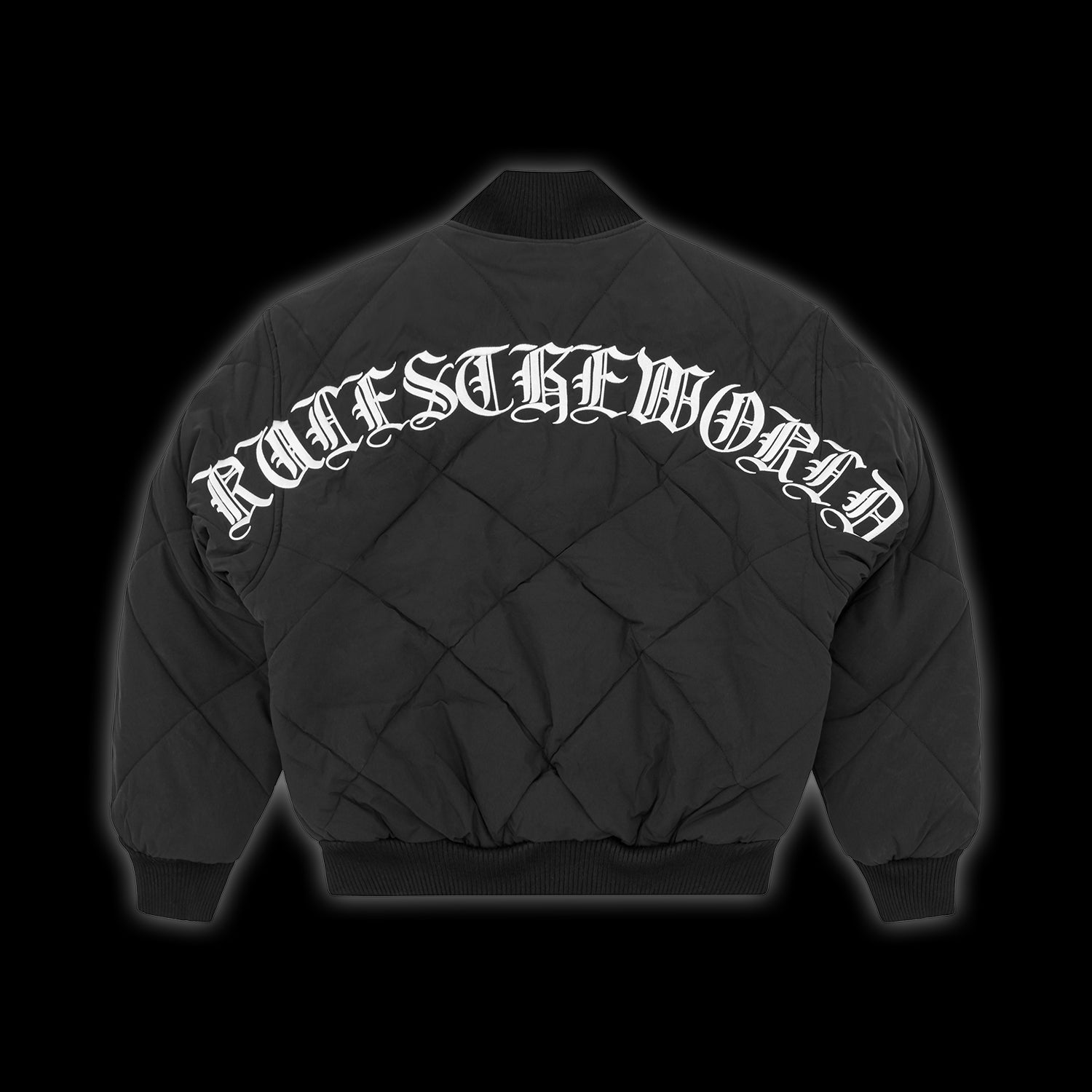 Corteiz Olde English Quilted Bomber Jacket - black