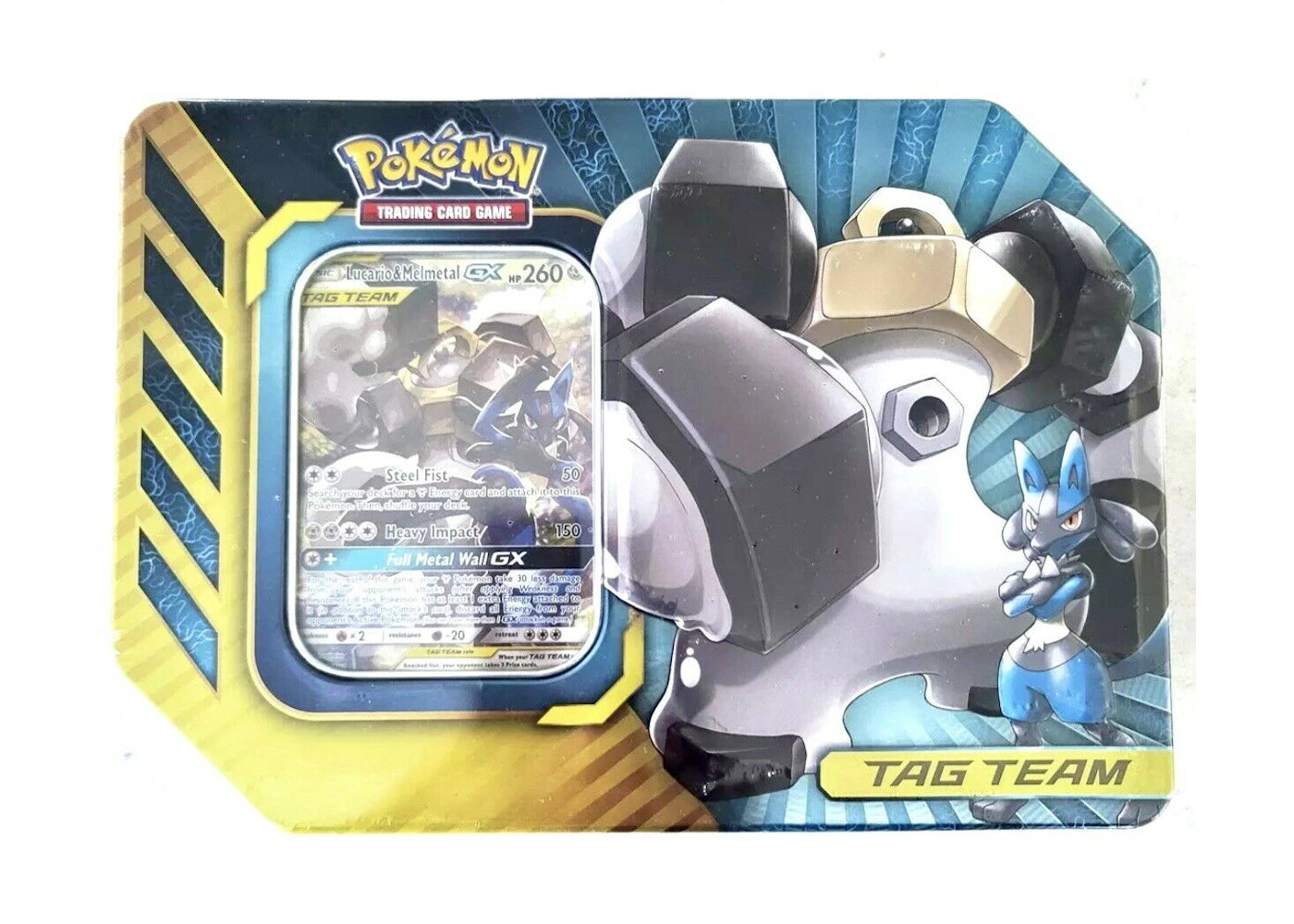 2019 Pokemon TCG Power Partnership Tin Lucario & Melmetal GX