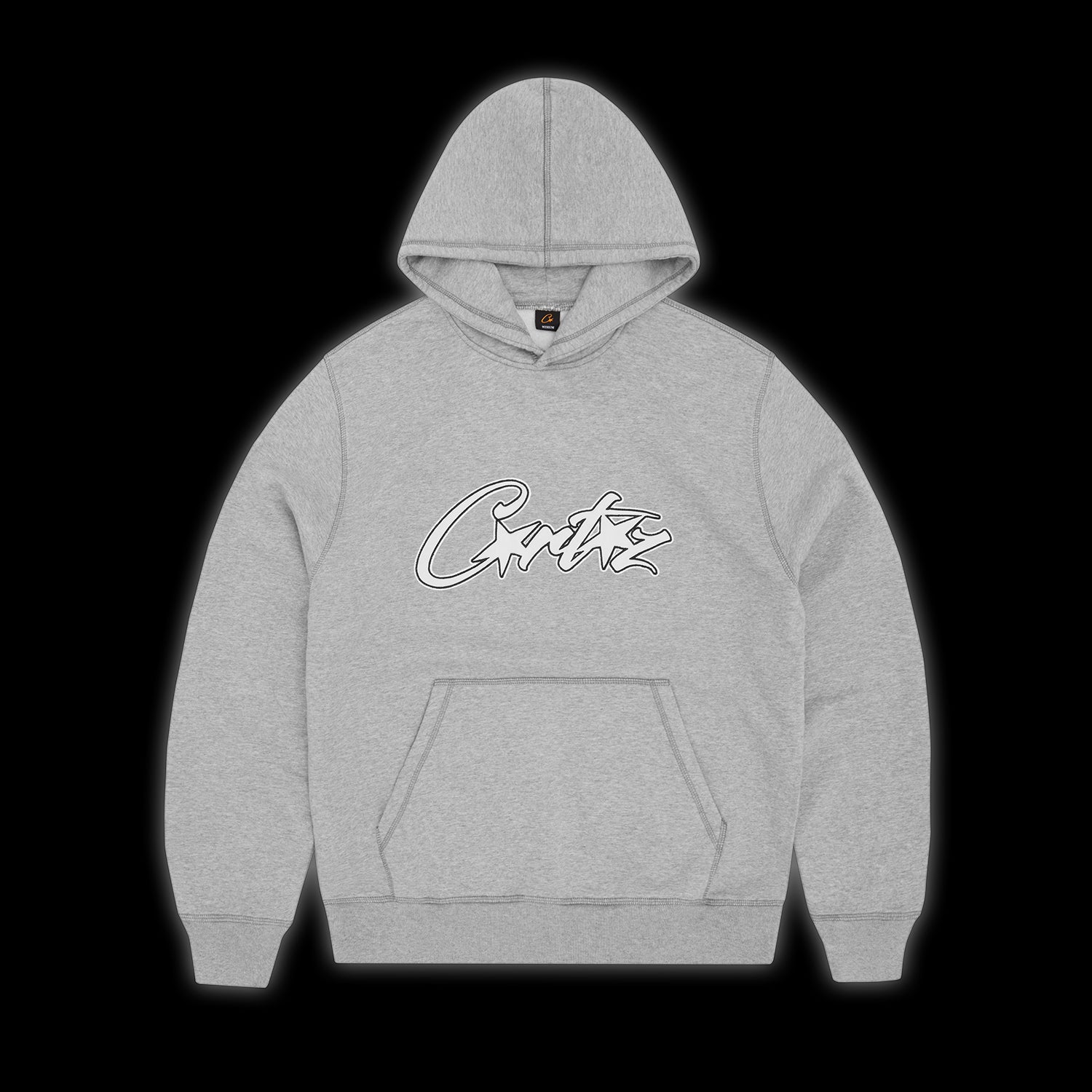 Corteiz Satin Allstarz Appliqué Hoodie Grey