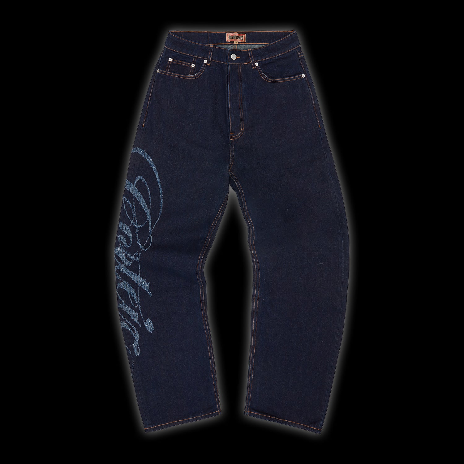 Corteiz Frayed Denim Baggy Jeans Indigo