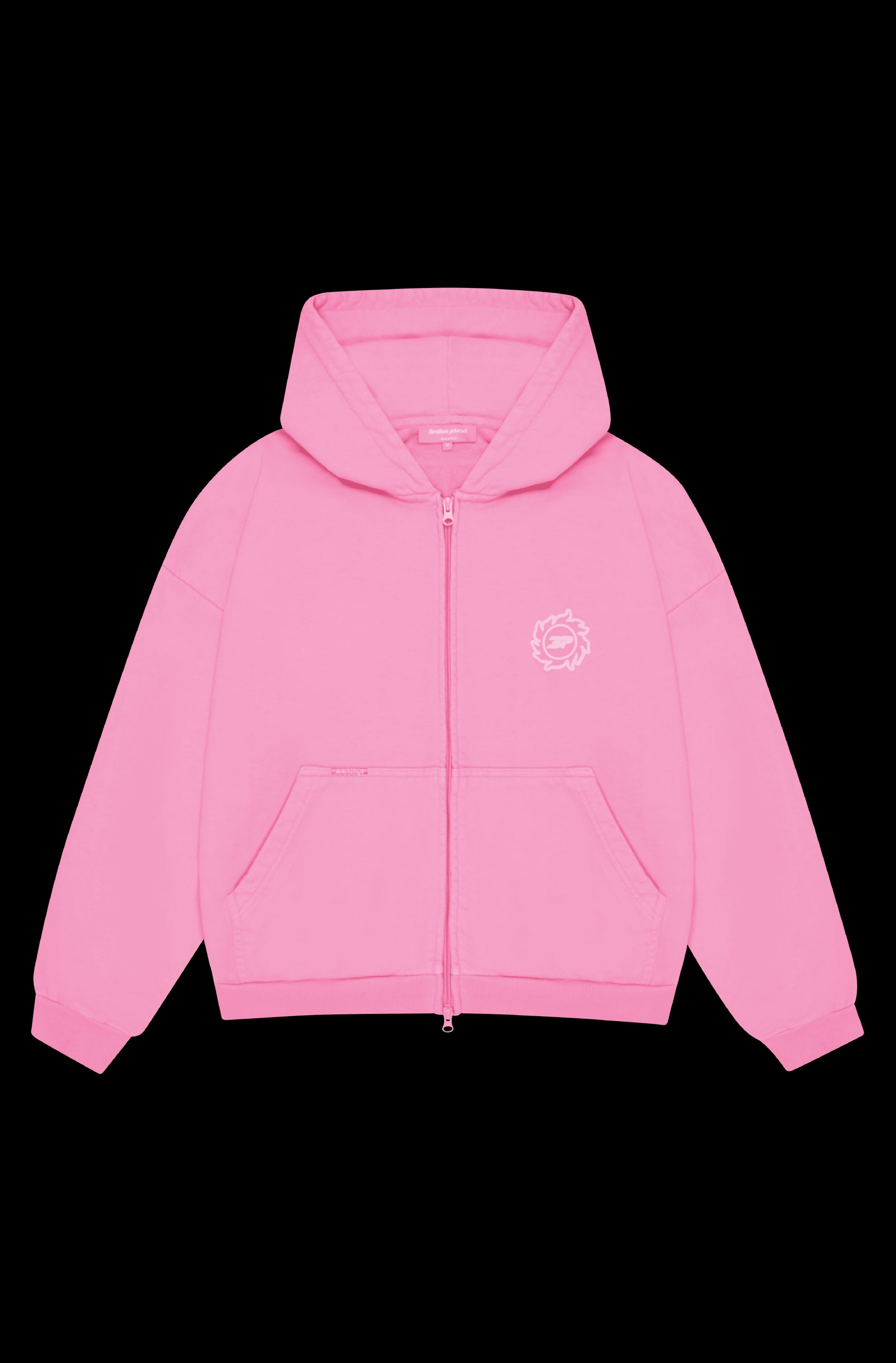 Broken Planet Sun Zip-up Hoodie Washed Pink