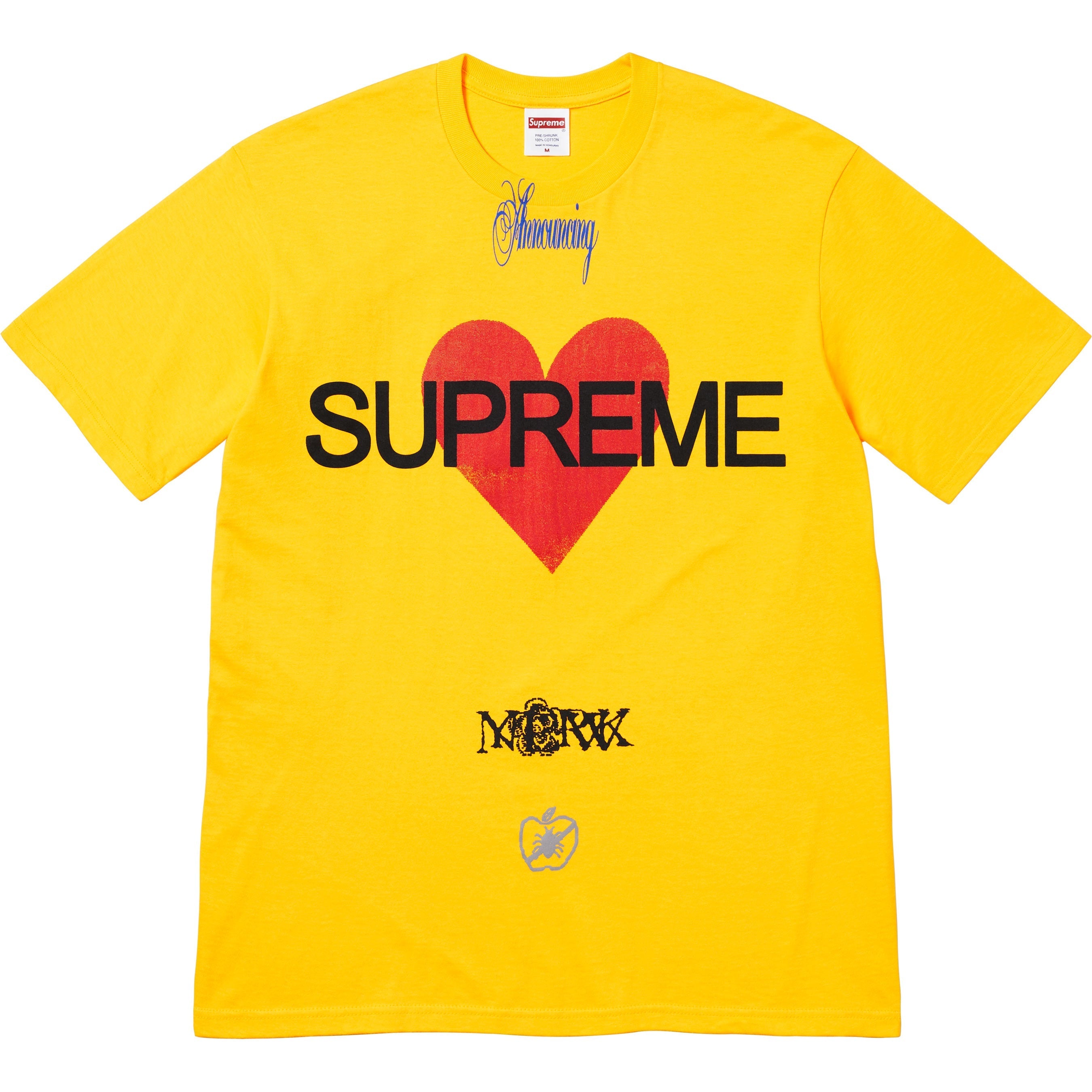 Supreme Announcing Tee - Yellow