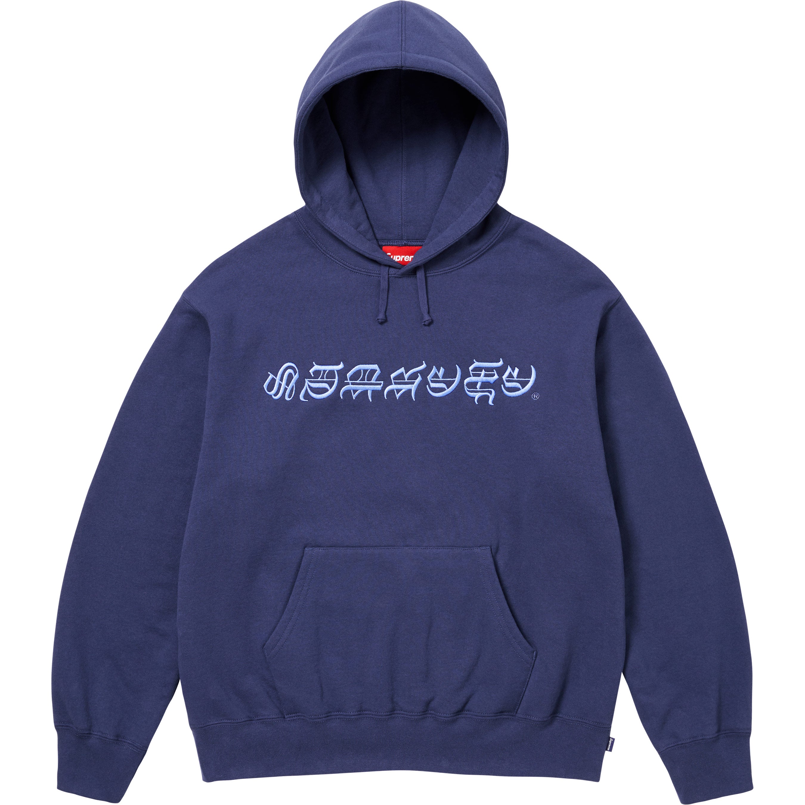 Supreme Blackletter Hooded Sweatshirt - Washed Navy