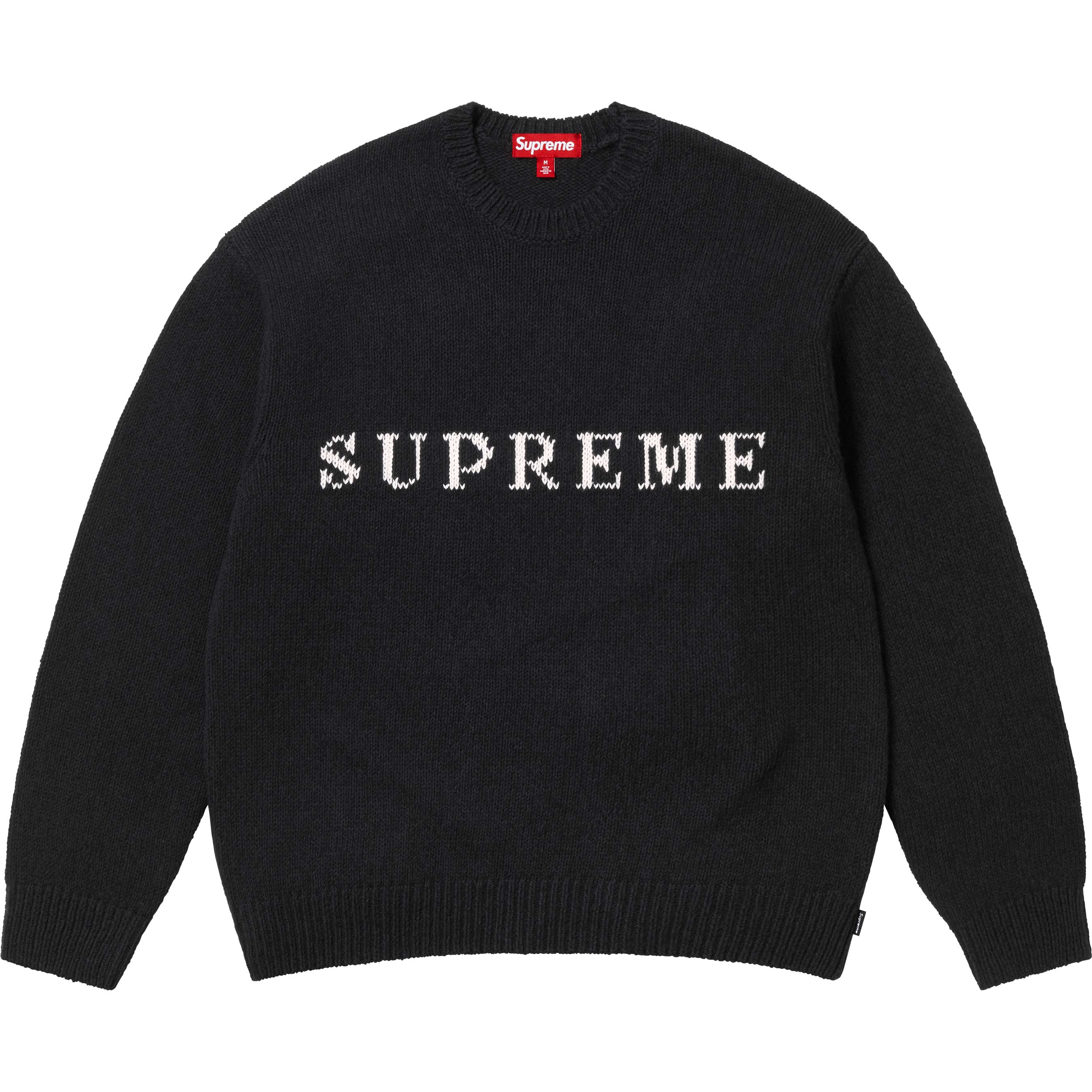 Supreme Contrast Logo Sweater - Black