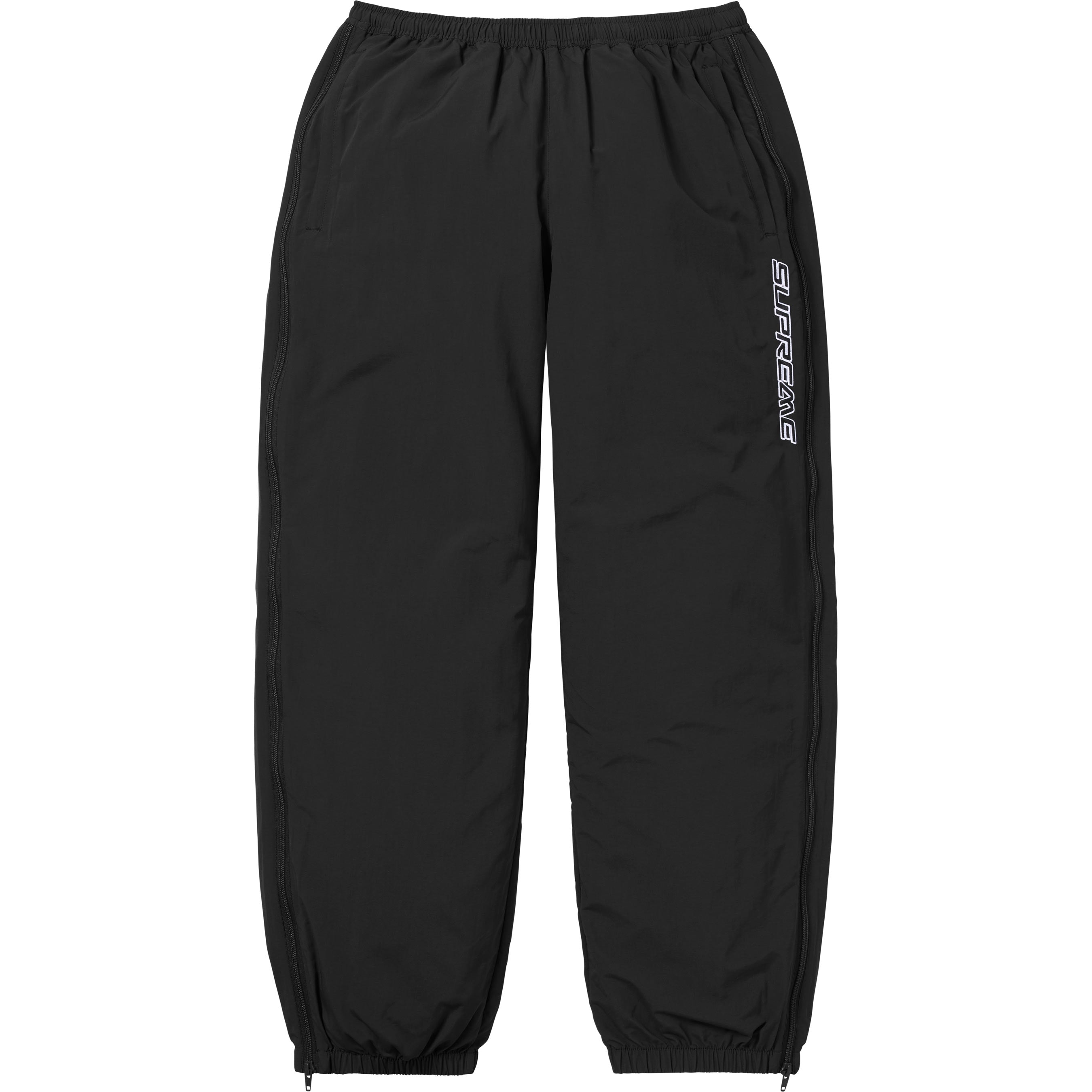 Supreme Contrast Zip Warm Up Pant - Black