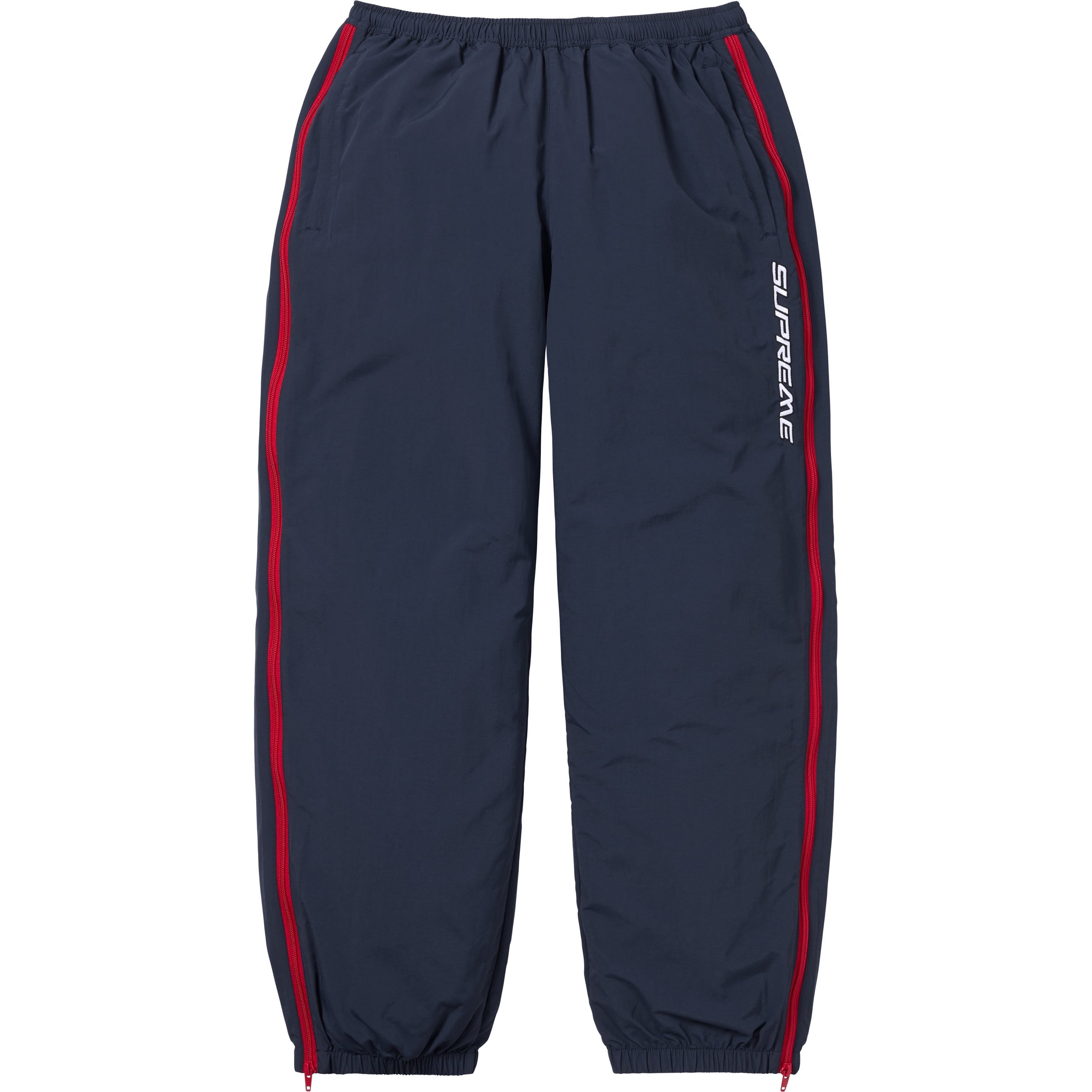 Supreme Contrast Zip Warm Up Pant - Navy