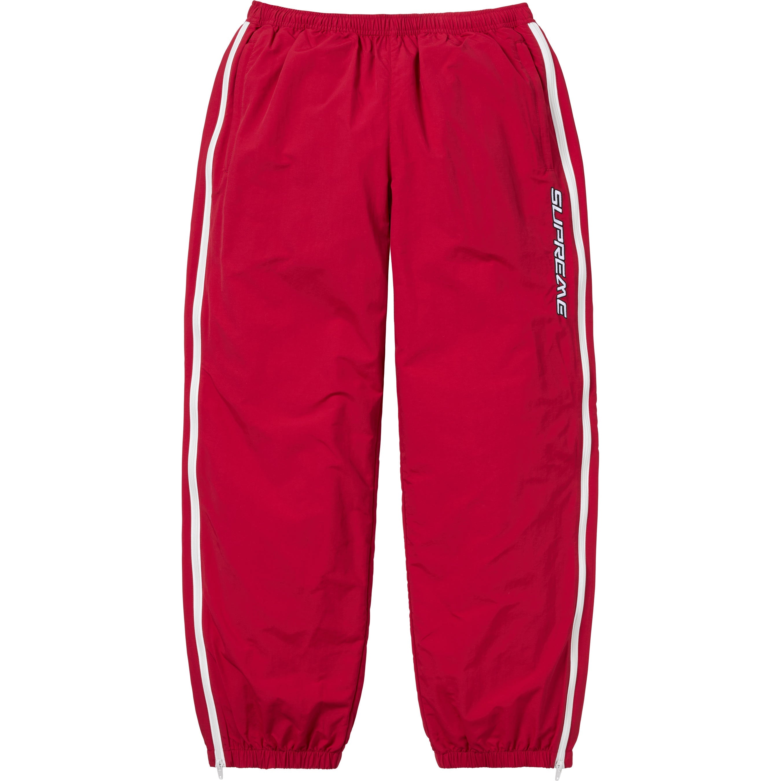 Supreme Contrast Zip Warm Up Pant - Red