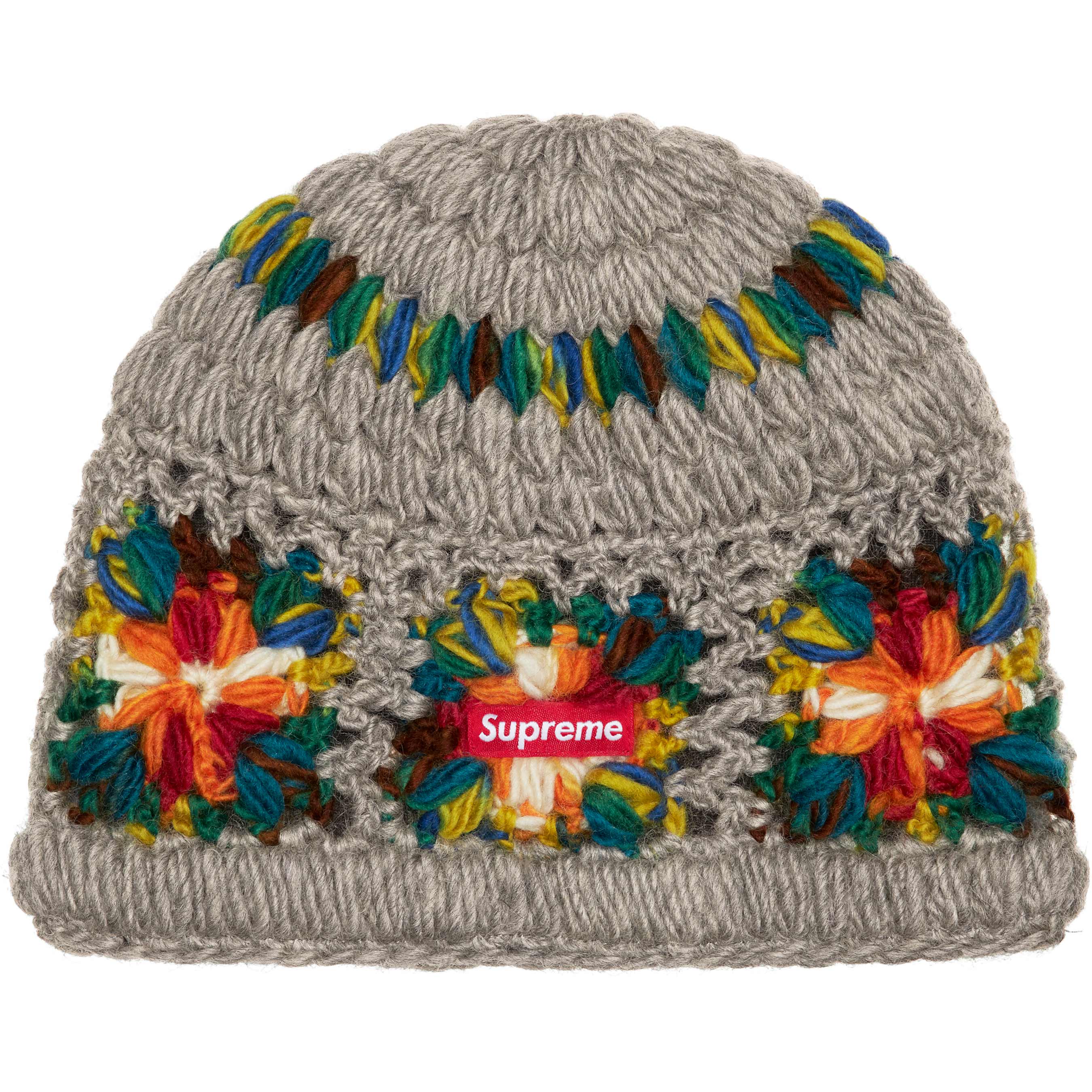 Supreme Crochet Beanie - Heather Grey