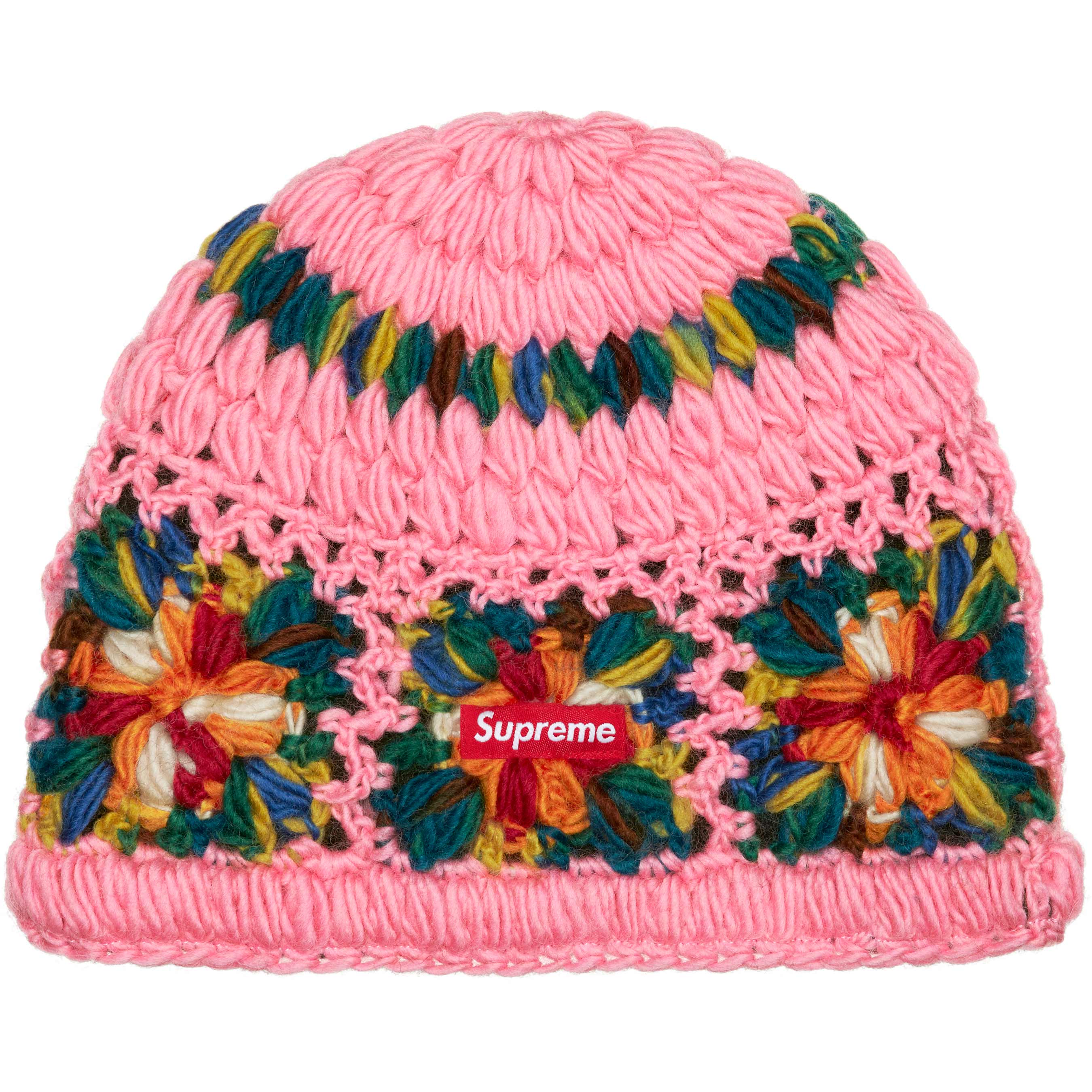 Supreme Crochet Beanie - Pink