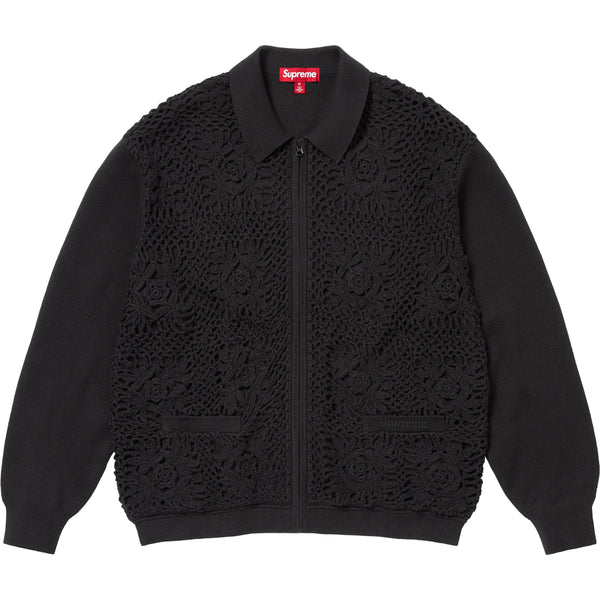 Supreme Crochet Zip Up Cardigan - Black – Side Kicks