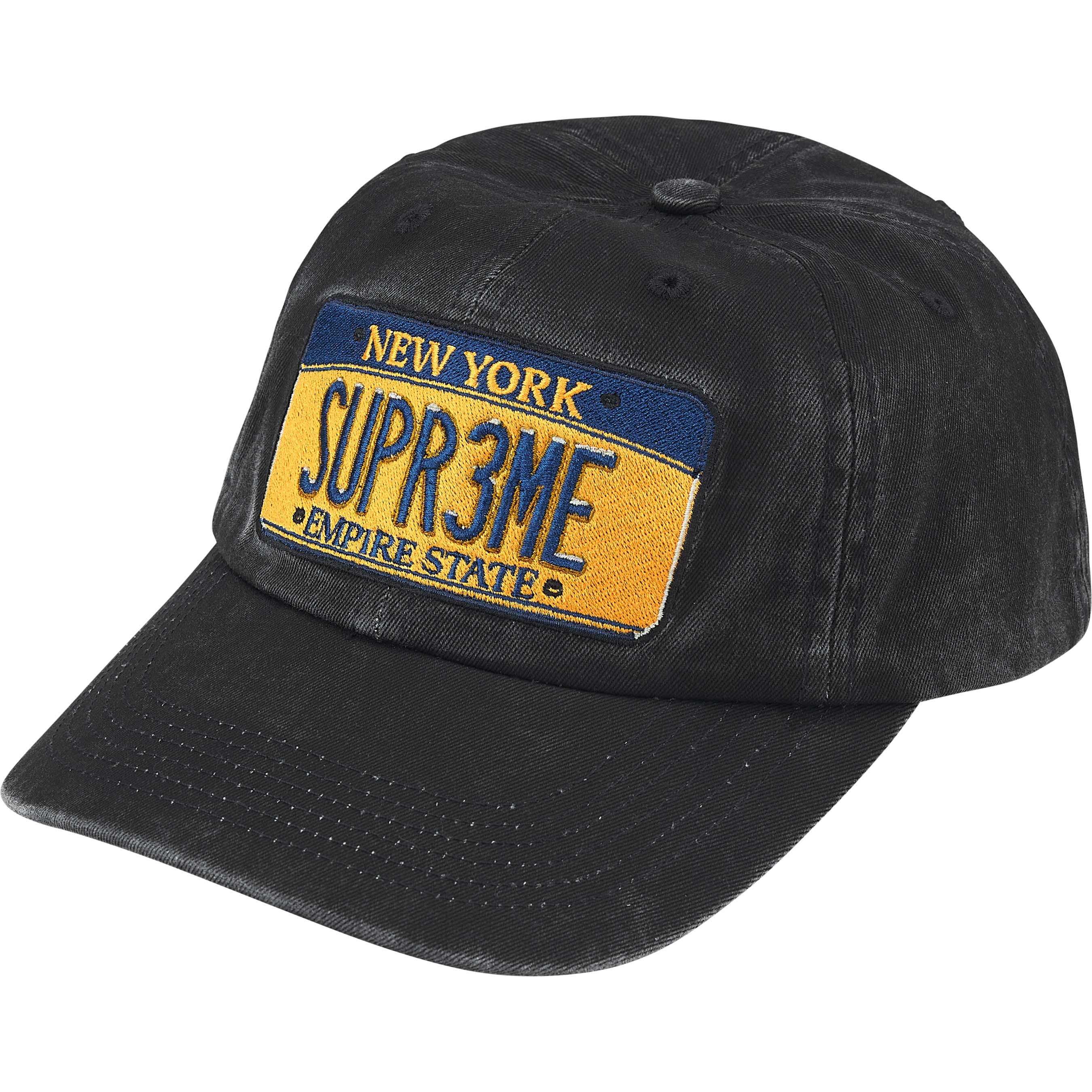 Supreme License Plate 6-Panel - Black
