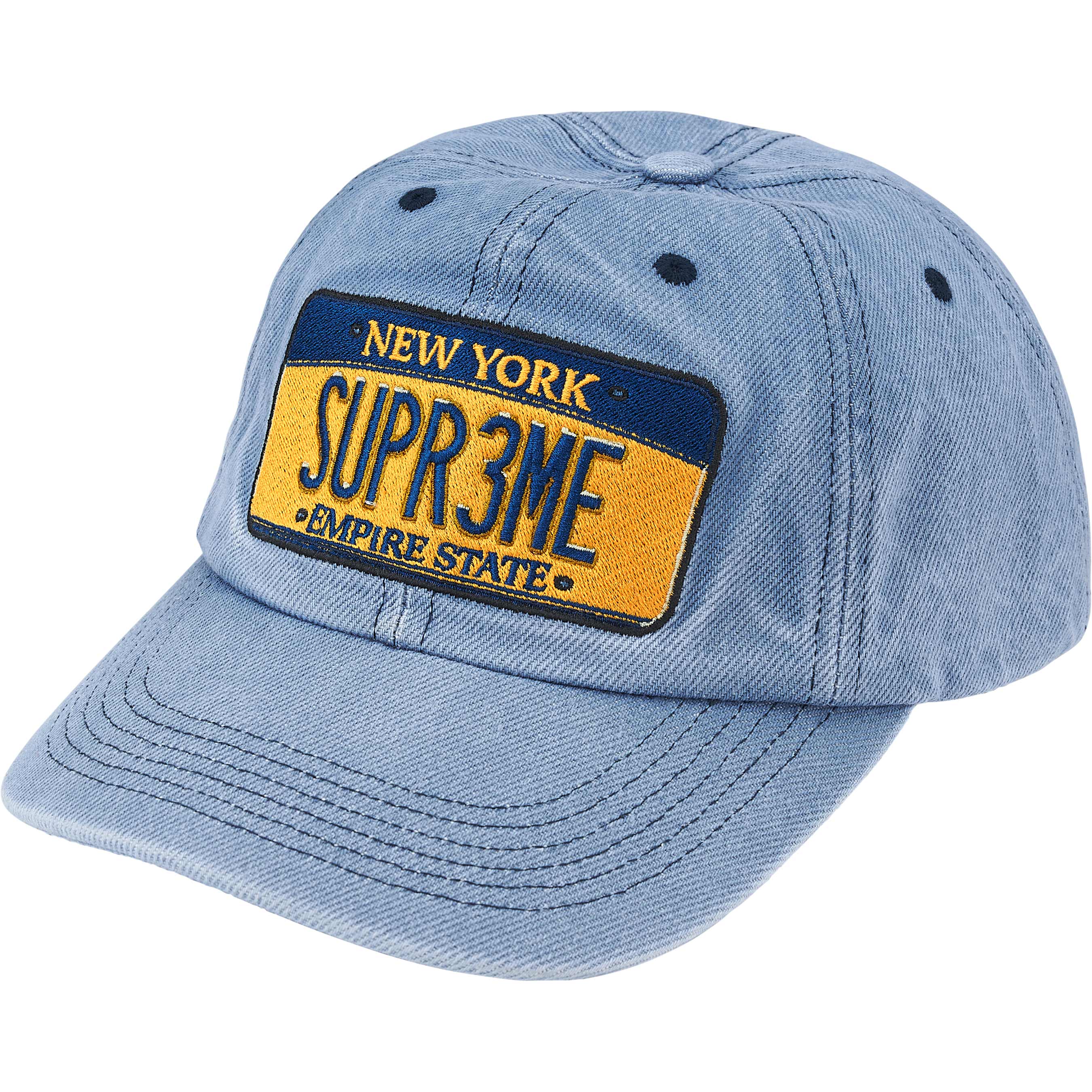 Supreme License Plate 6-Panel - Denim