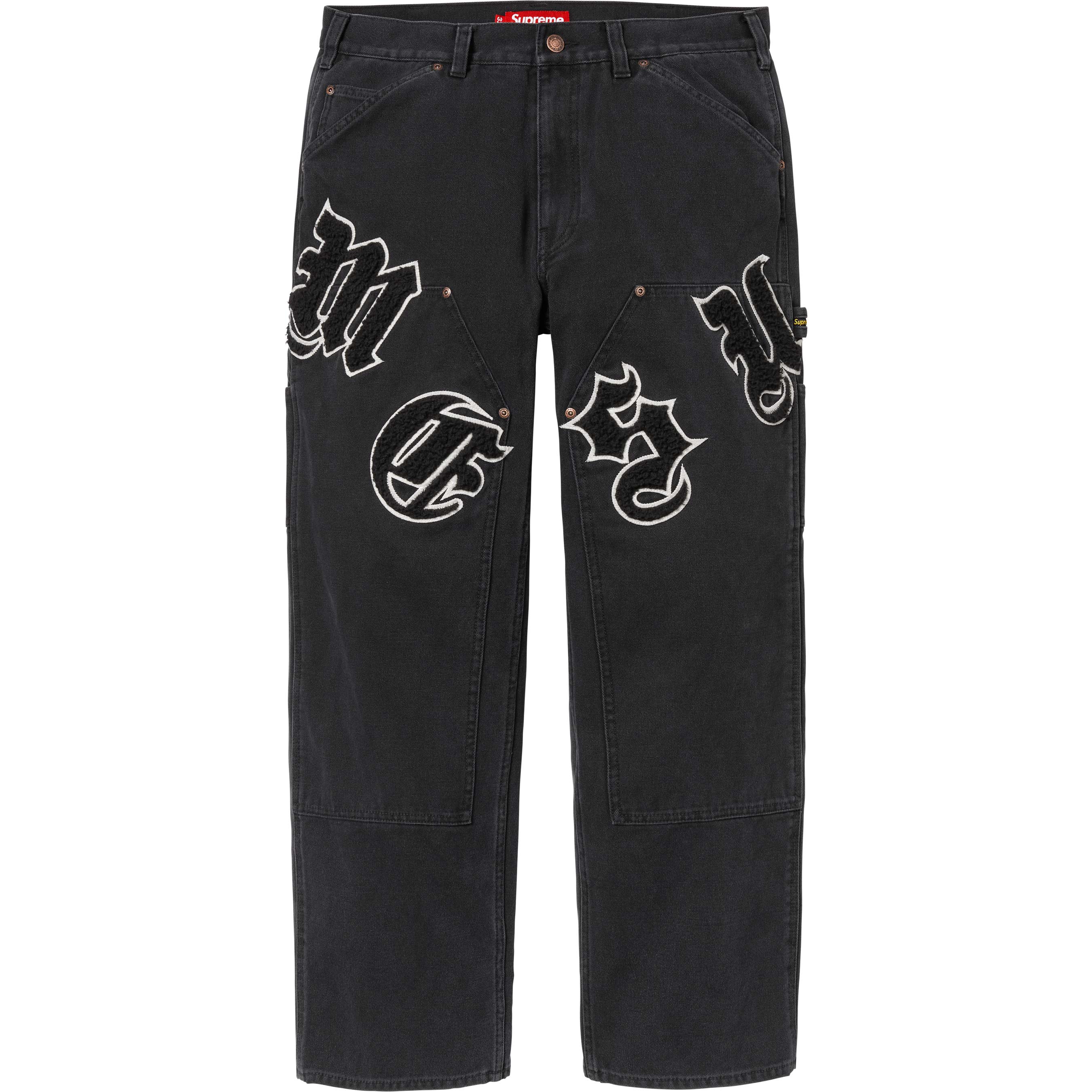 Supreme Old English Canvas Double Knee Painter Pant - Black