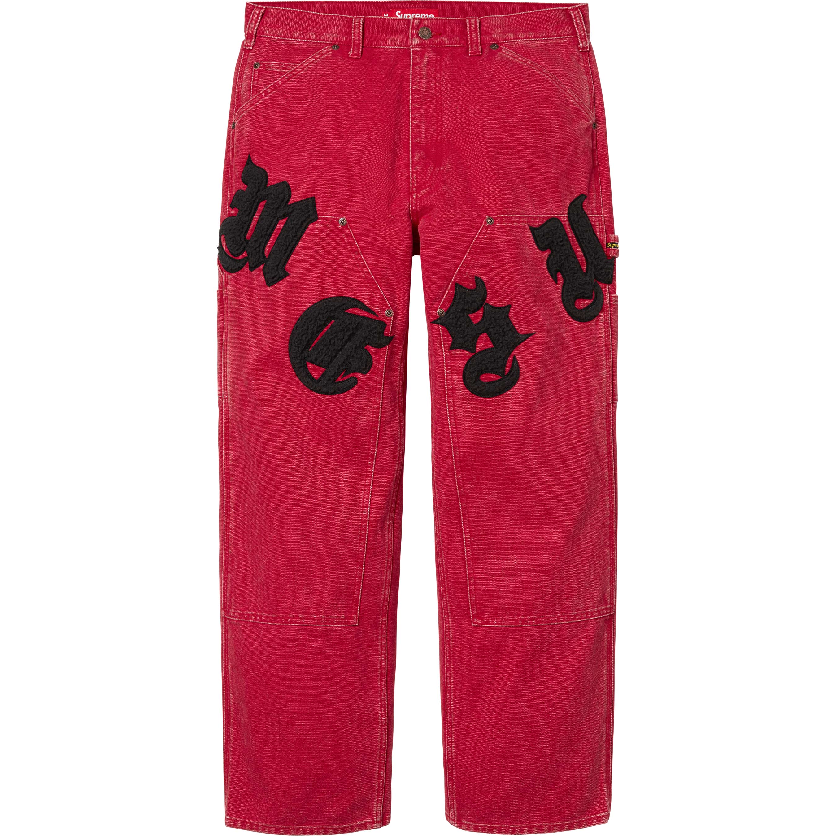 Supreme Old English Canvas Double Knee Painter Pant - Red