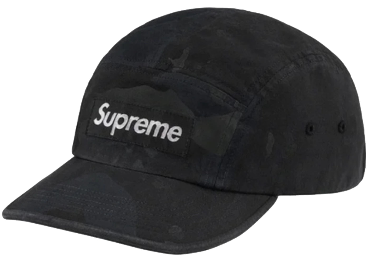 Supreme Overdyed Camo Camp Cap Black