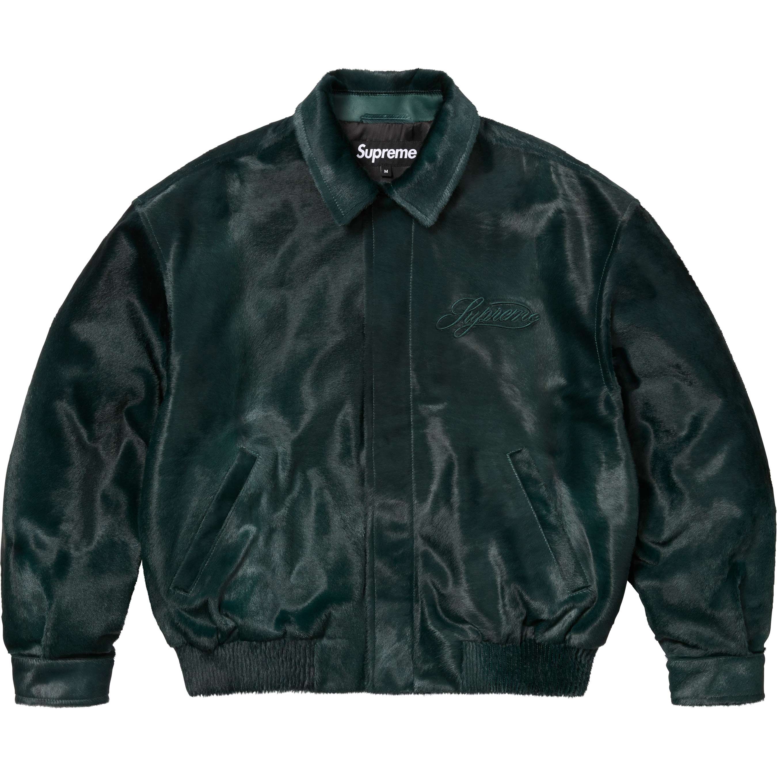 Supreme Ponyhair Varsity Jacket - Green