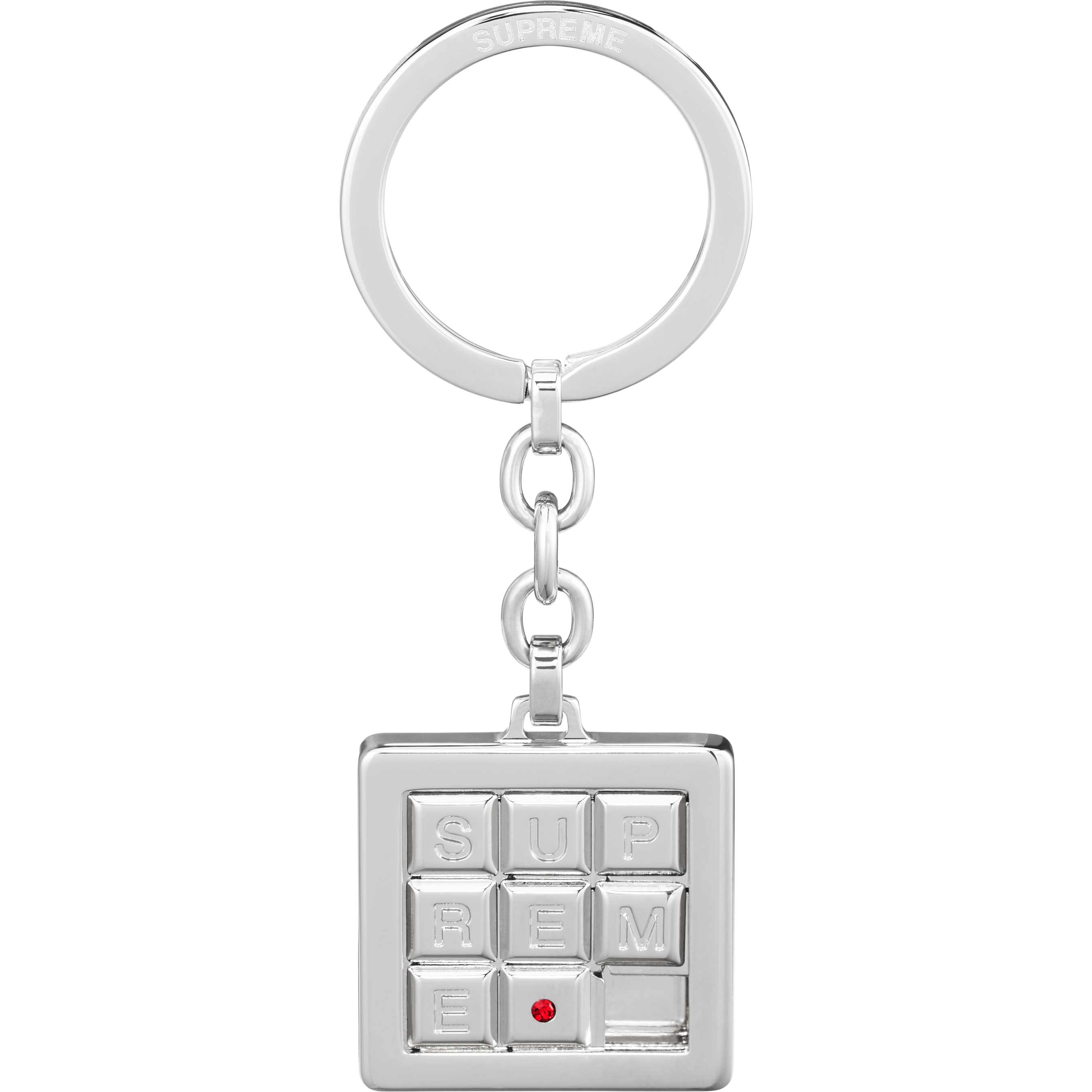 Supreme Puzzle Keychain - Silver