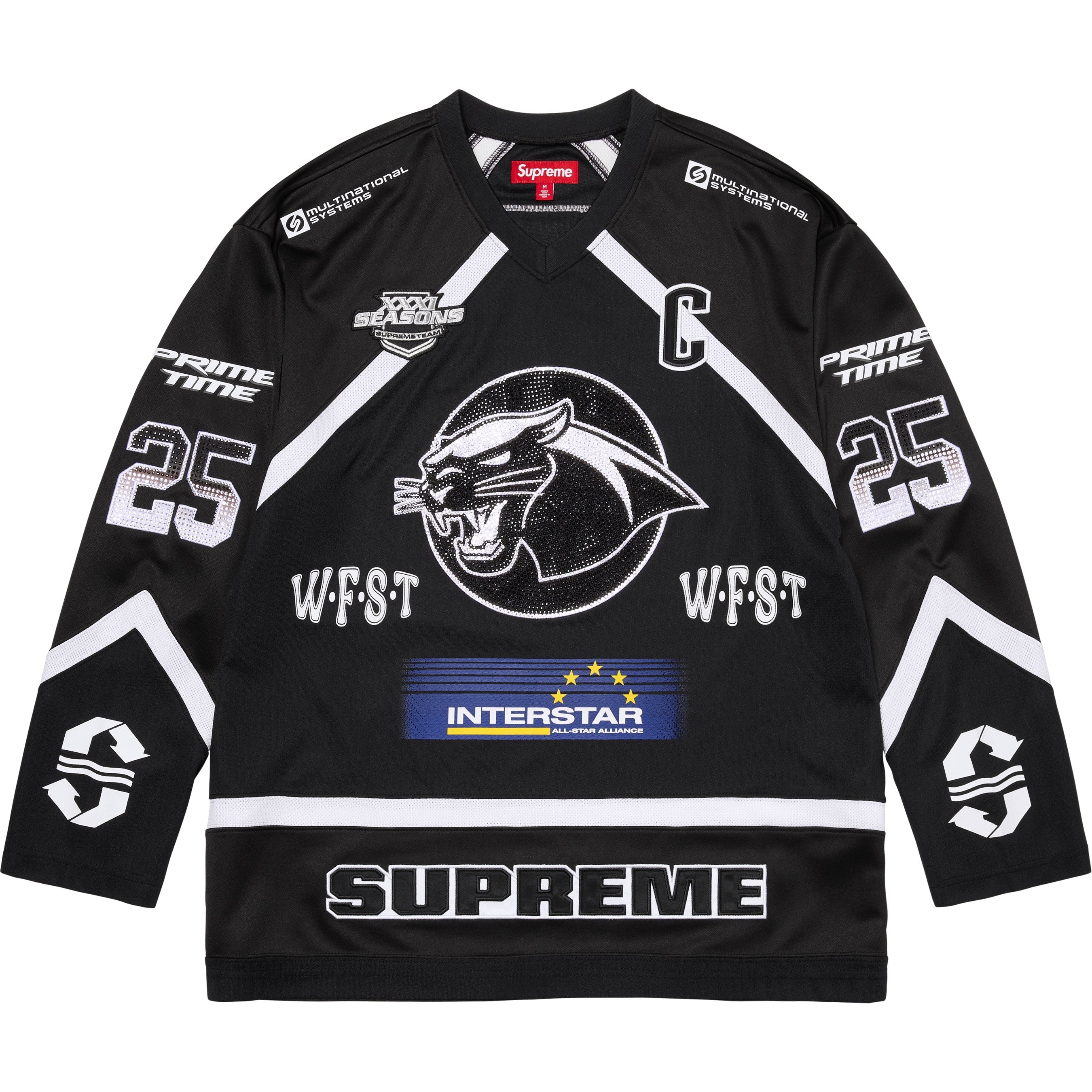 Supreme Rhinestone Hockey Jersey - Black