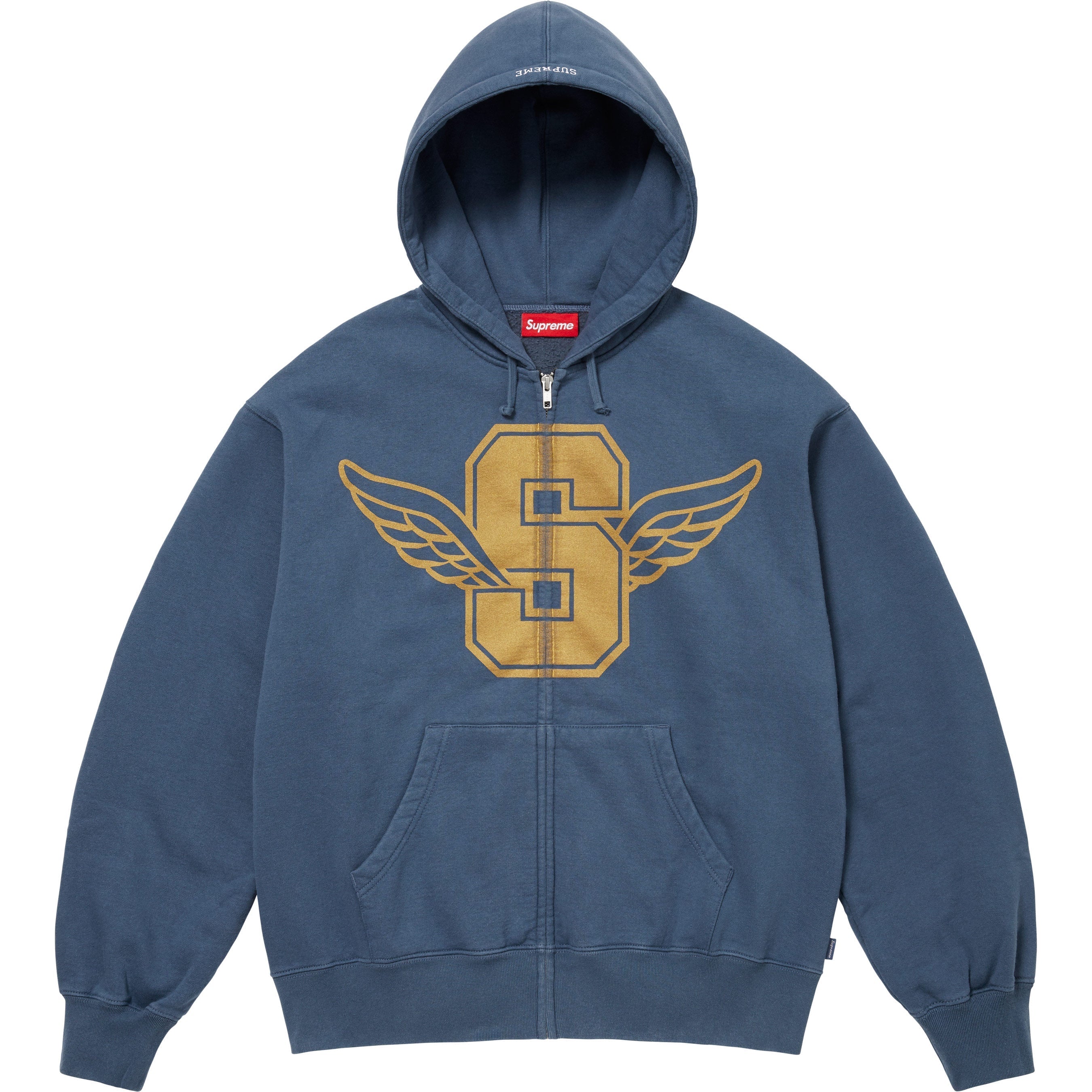 Supreme Wings Zip Up Hooded Sweatshirt - Dark Blue