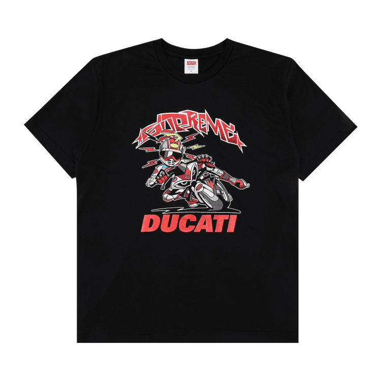 Supreme x Ducati Bike Tee 'Black' - Side Kicks