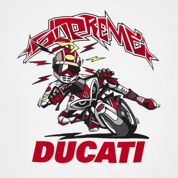 Supreme x Ducati Bike Tee 'White' - Side Kicks