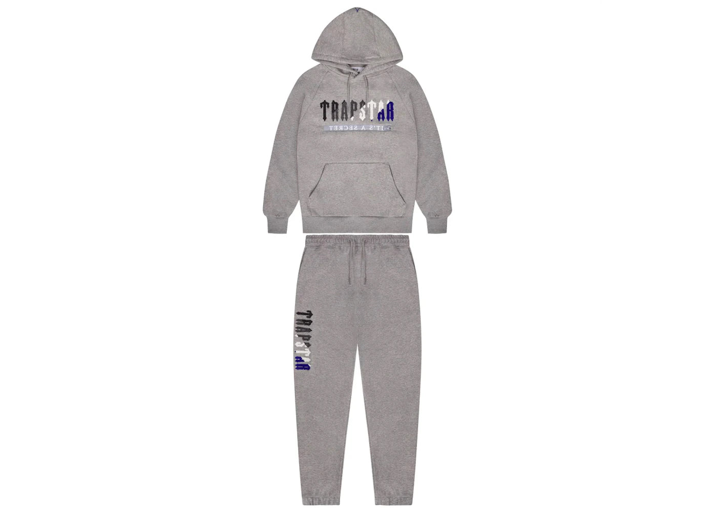 Trapstar Chenille Decoded 2.0 Hoodie Tracksuit Grey/Blue