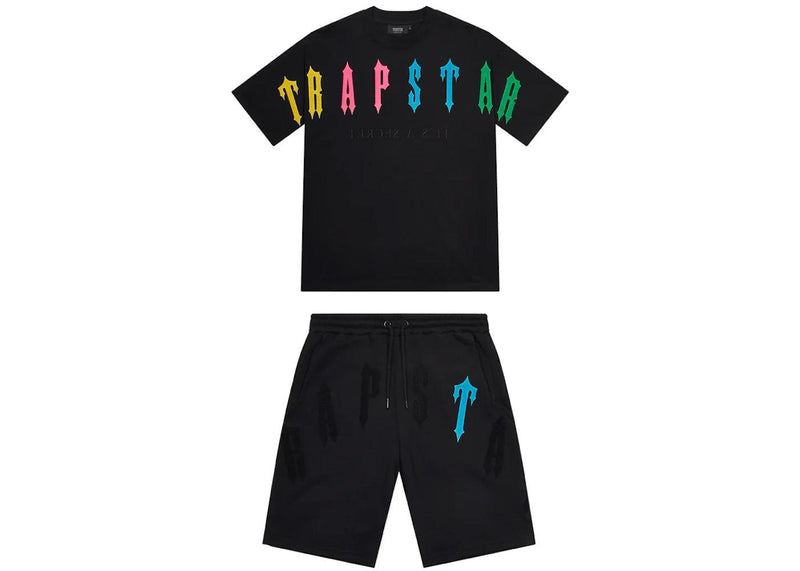 Trapstar Irongate Arch 2.0 Short Set Black/Candy - Side Kicks