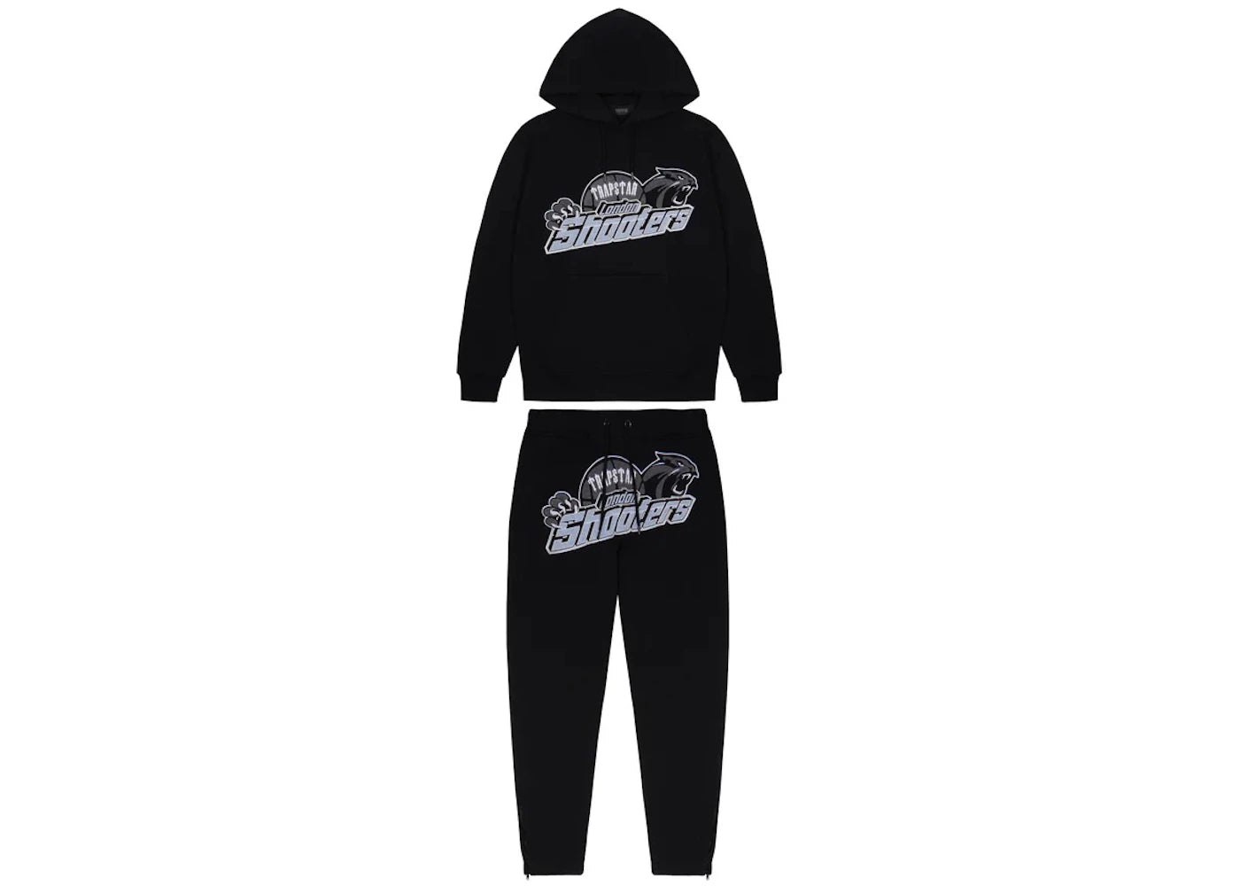 Trapstar Shooters Hoodie Tracksuit Black/Sky Blue